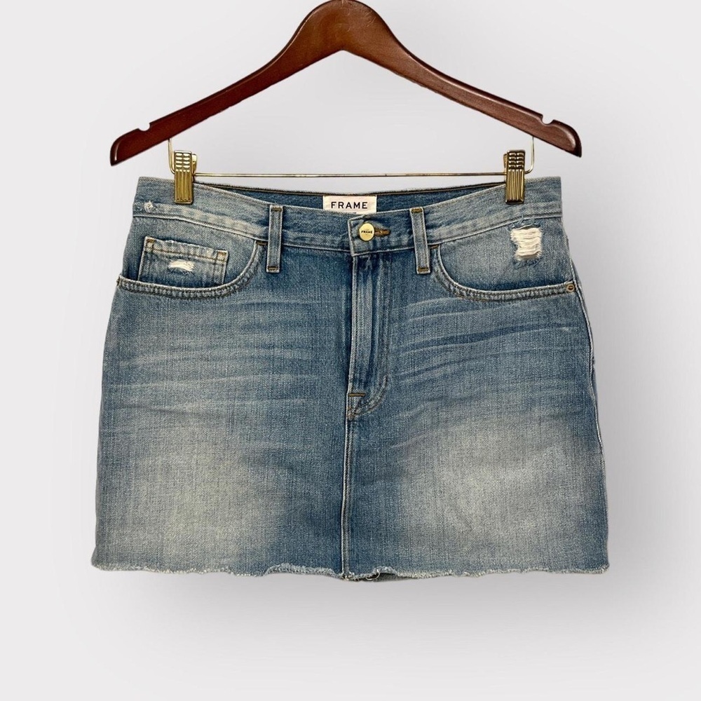 Frame Denim Raw Hem Mini Skirt Sz 31